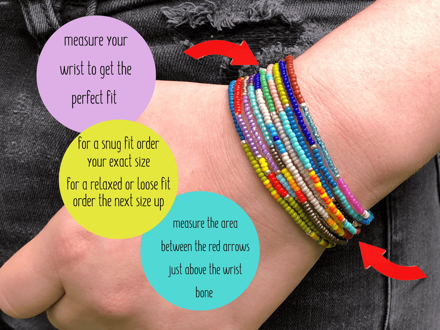 Aqua Collection Seed Bead Stretch Bracelets - Stones + Paper