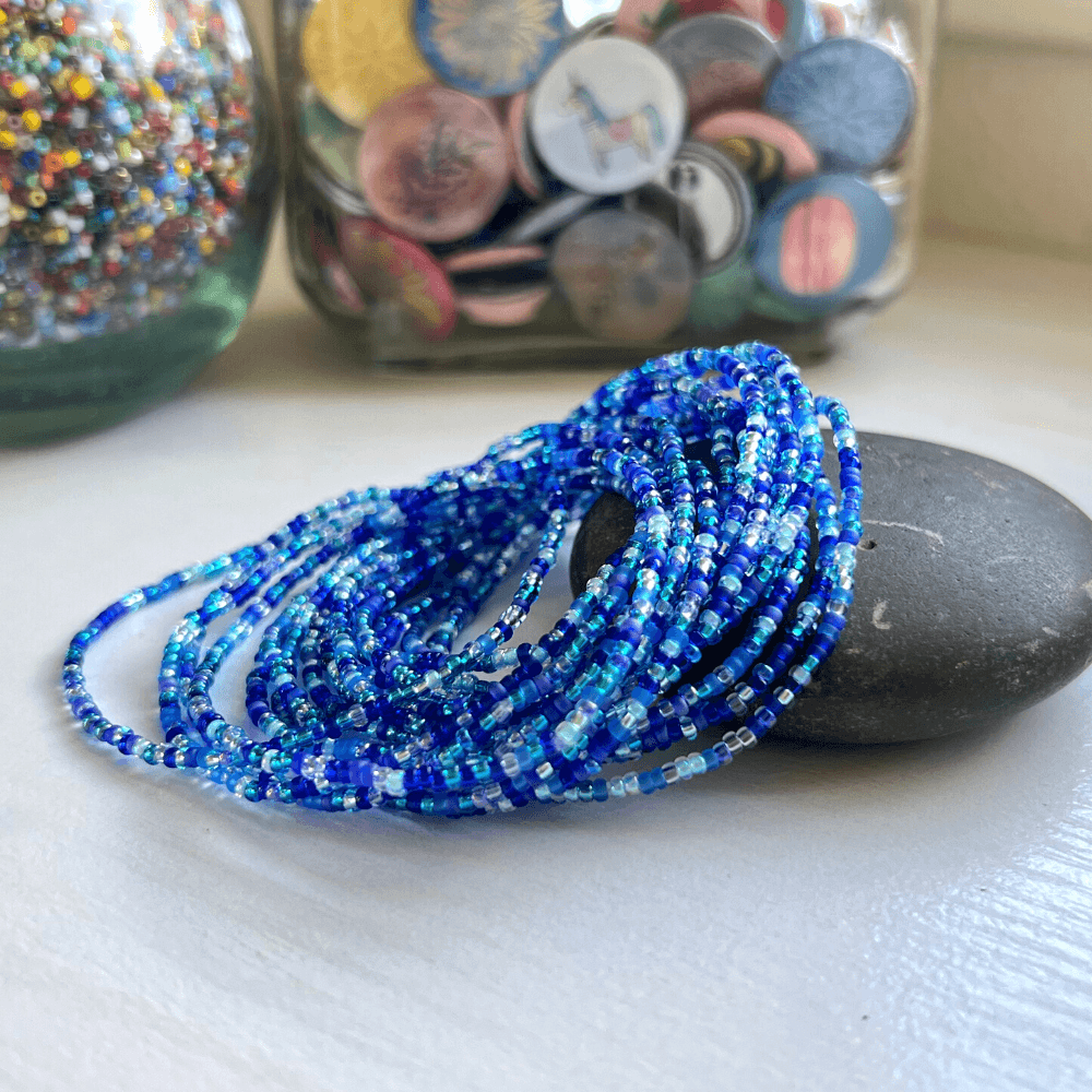 Celestial Blue Seed Bead Bracelets – Stones + Paper