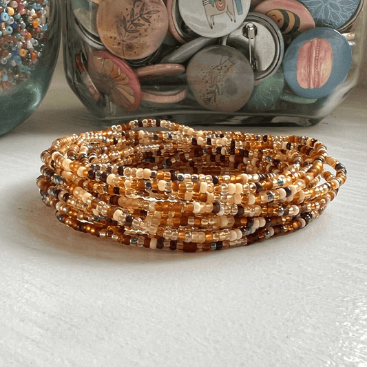 Golden Grains Seed Bead Bracelets - Stones + Paper