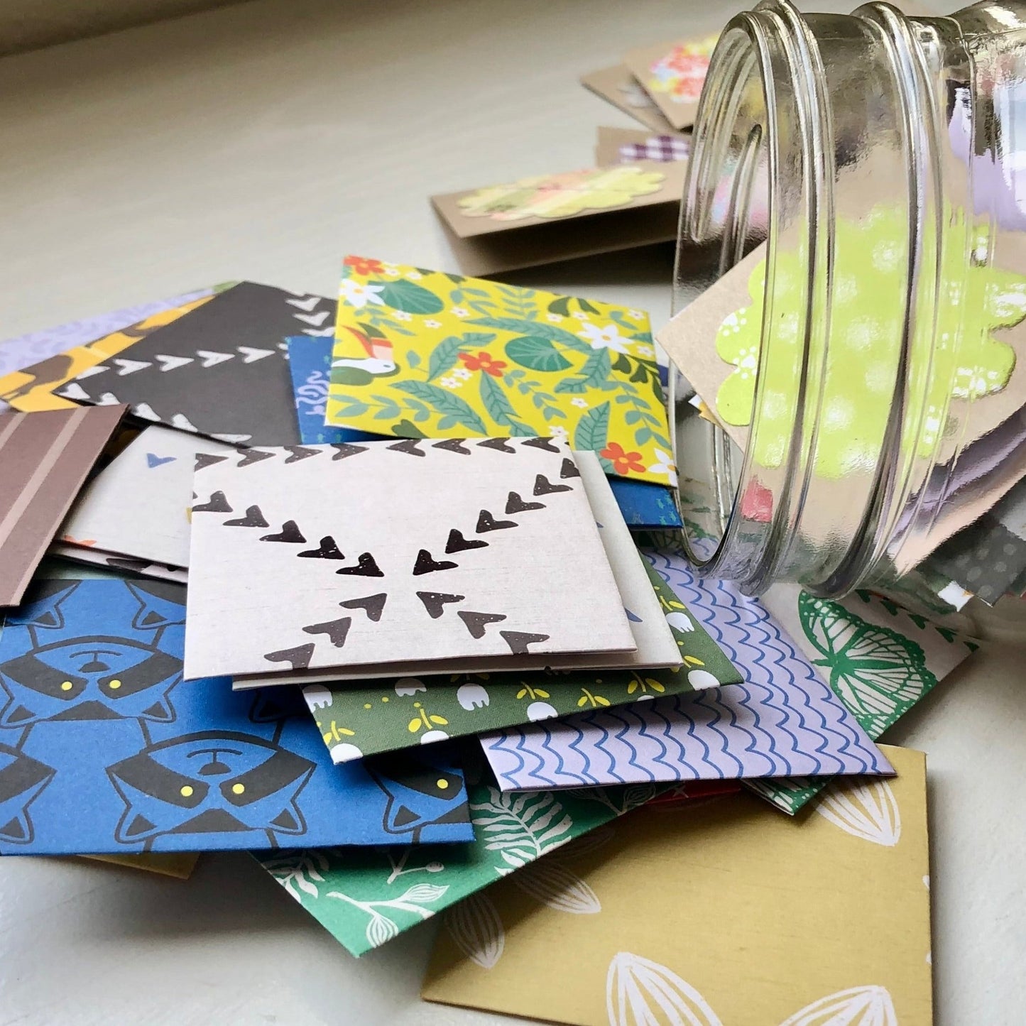 Mini Square Patterned Envelopes and Note Cards - Stones + Paper