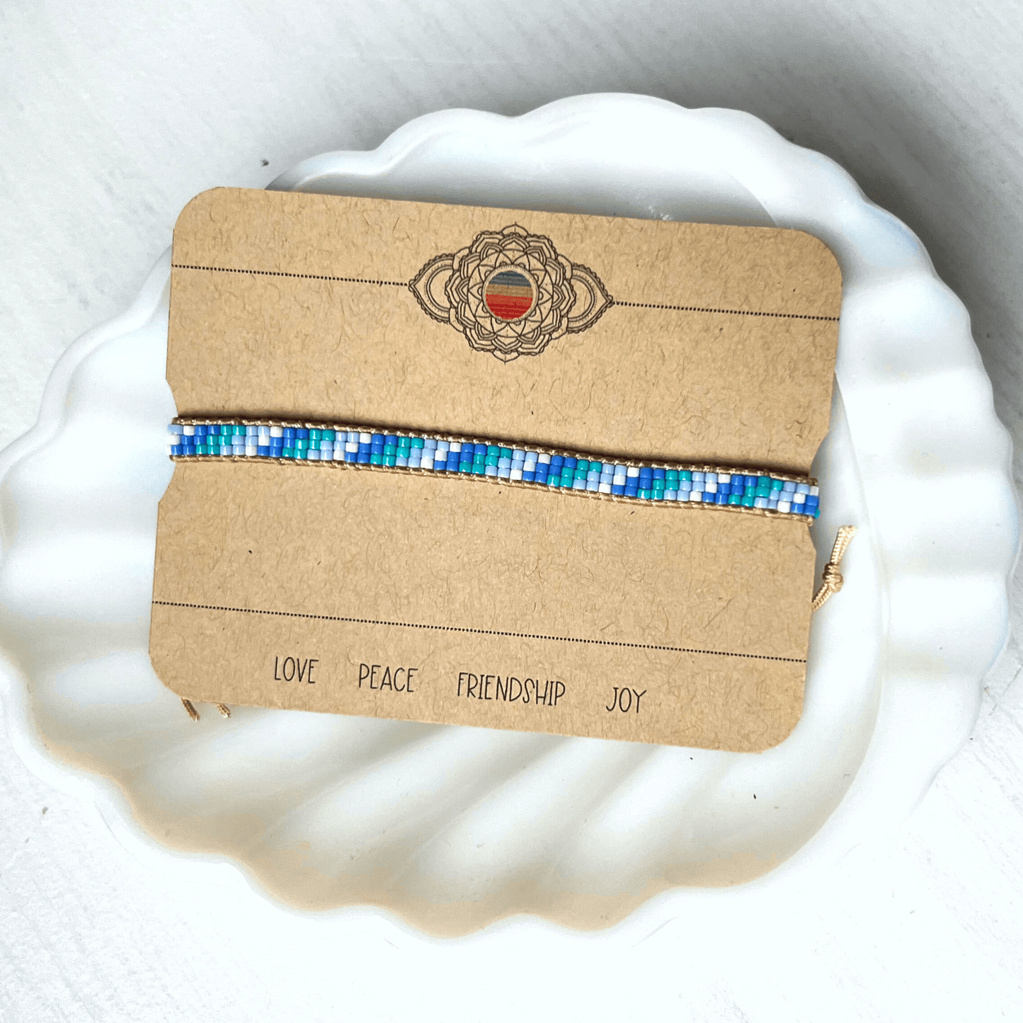 Miyuki Beaded Adjustable Bracelet - Stones + Paper