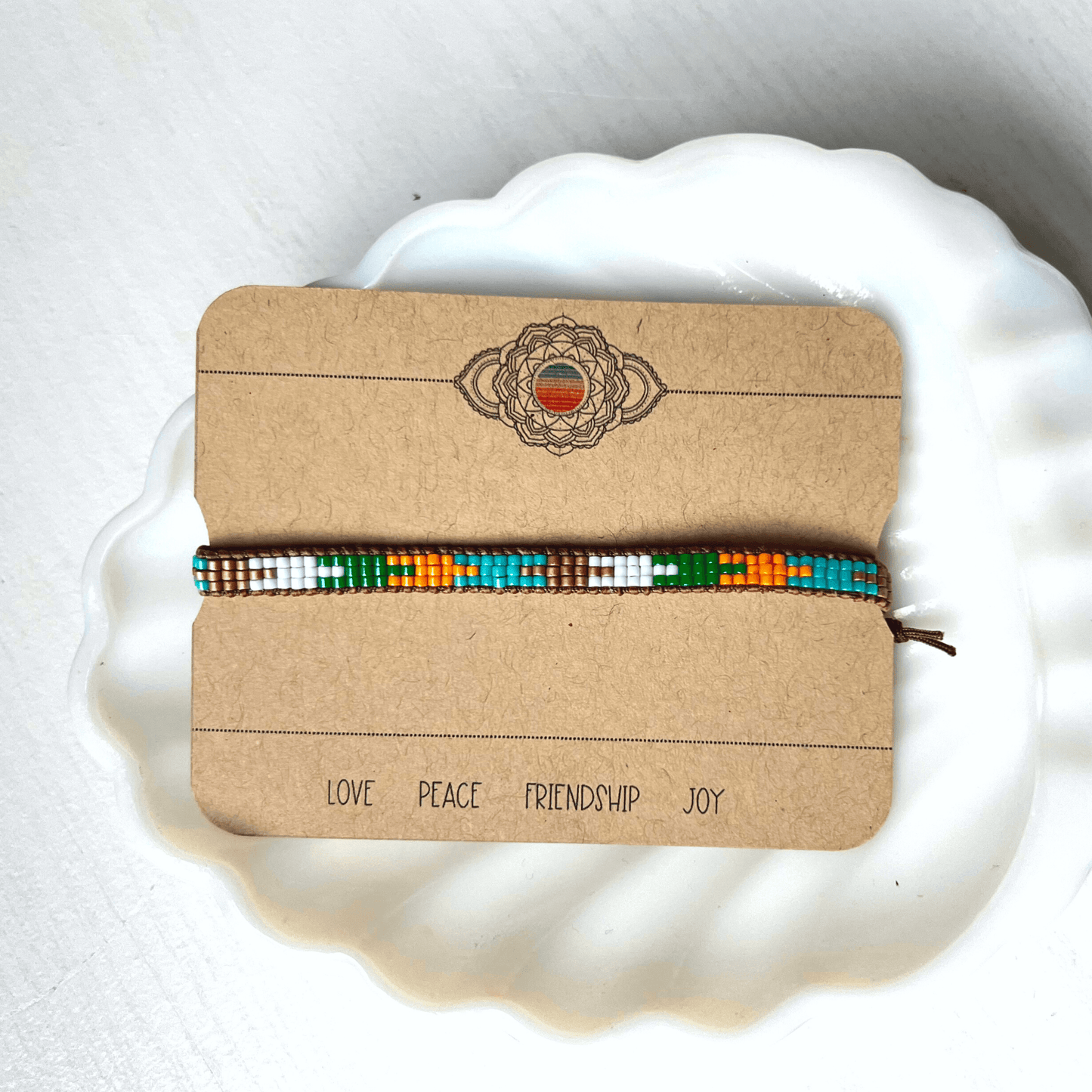 Miyuki Beaded Adjustable Bracelet - Stones + Paper