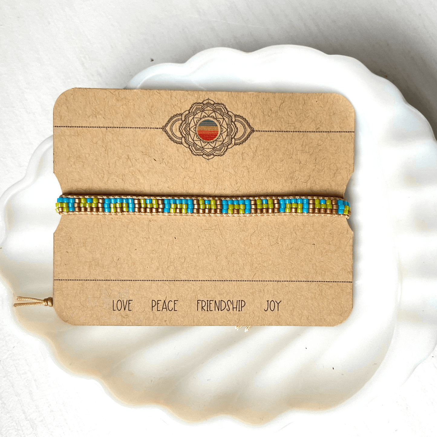 Miyuki Beaded Adjustable Bracelet - Stones + Paper