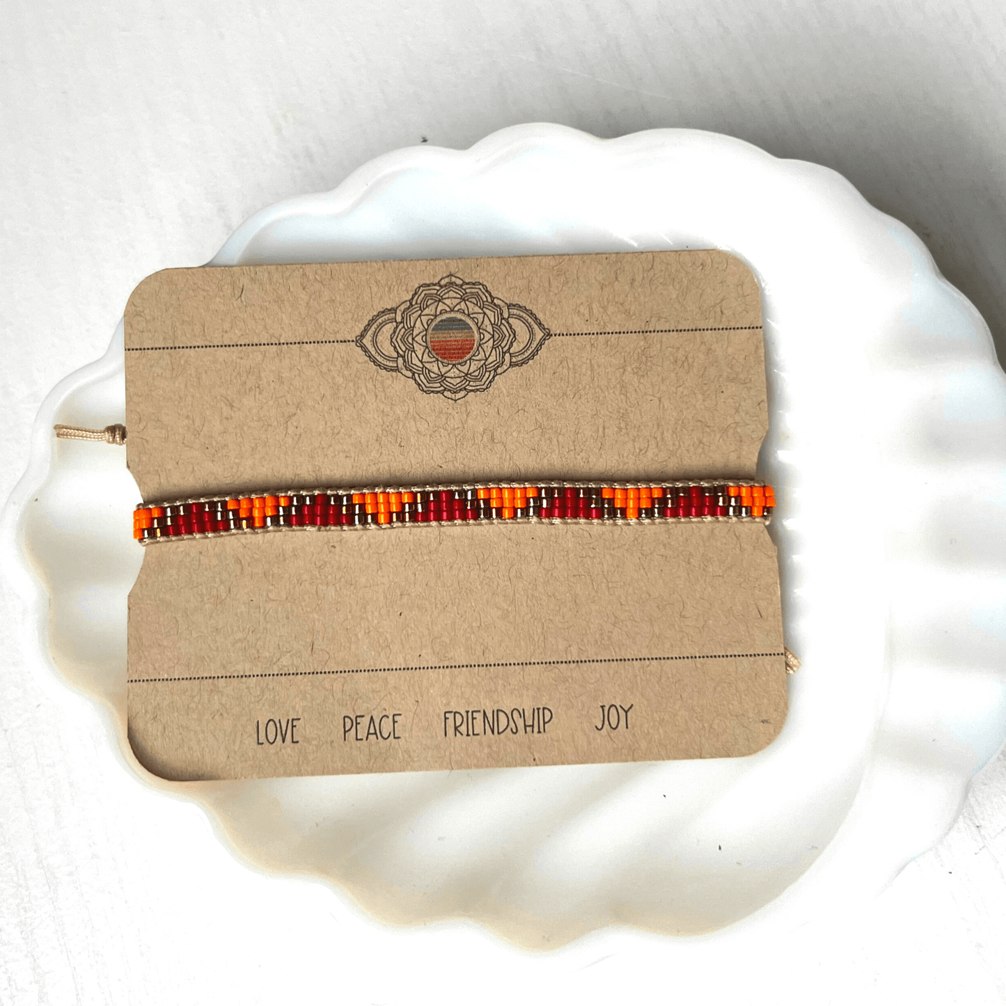 Miyuki Beaded Adjustable Bracelet - Stones + Paper