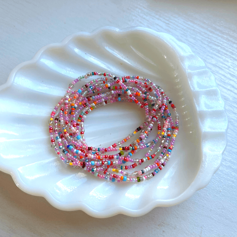 Pixie Dust Seed Bead Stretch Bracelets - Stones + Paper