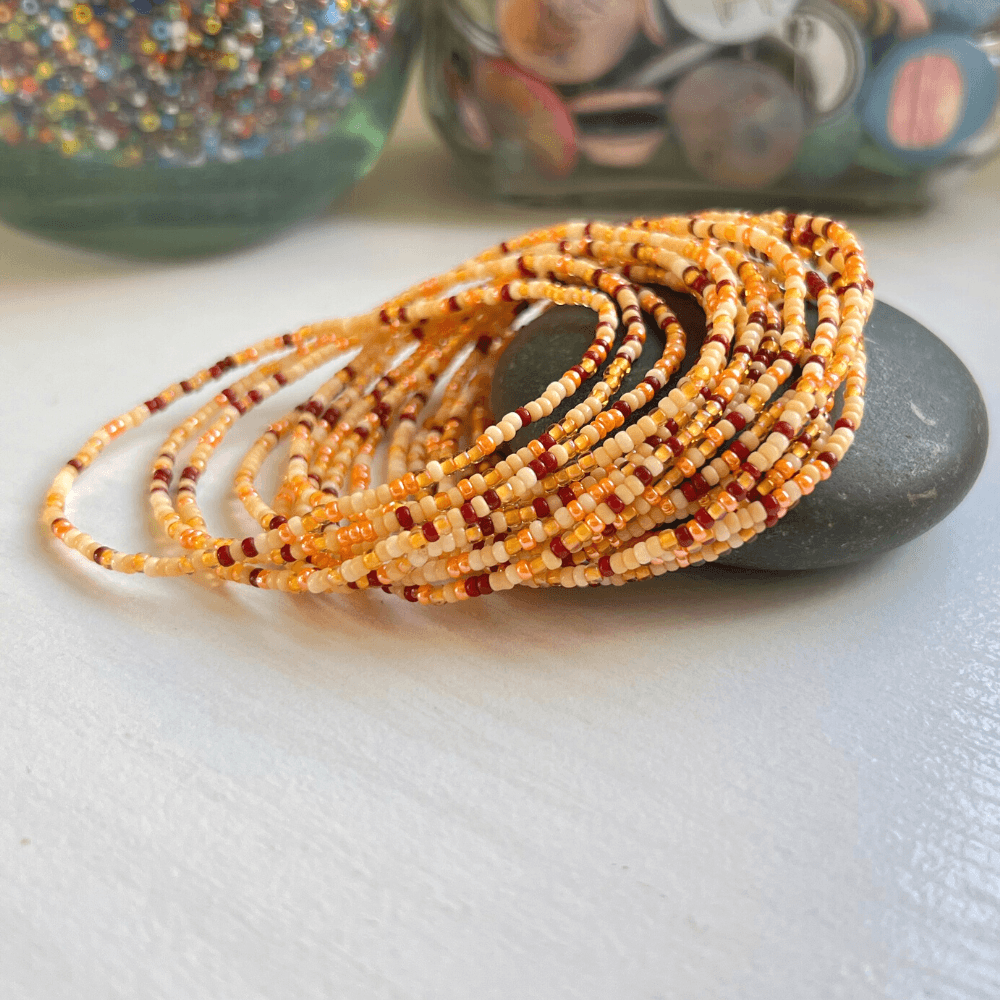 Pumpkin Spice Seed Bead Bracelets - Stones + Paper