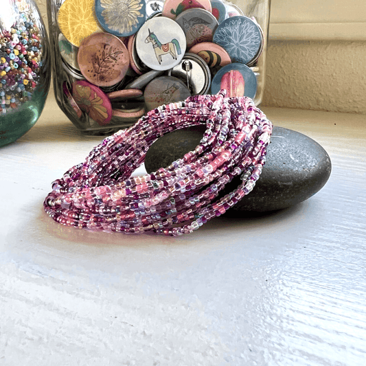 Bohemian Purple Bracelet Beaded Stretch Design Handmade Glass Seed Jewelry Stackable Fashion Accessory Everyday Wear Collection Durable Elastic Material Comfortable Wrist Fit Small Bead Detail Perfect Layering Piece Beautiful Color Choice
