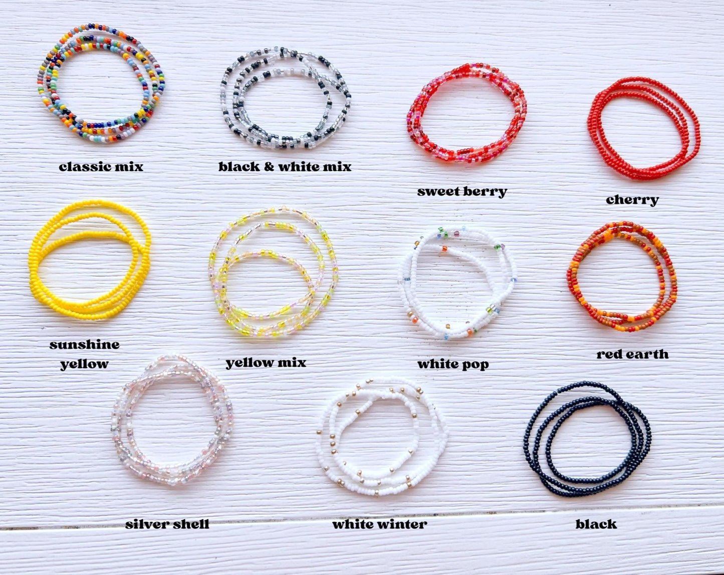 Beaded Beach Necklace – Waterproof Stretch Boho Resort Jewelry - Stones + Paper