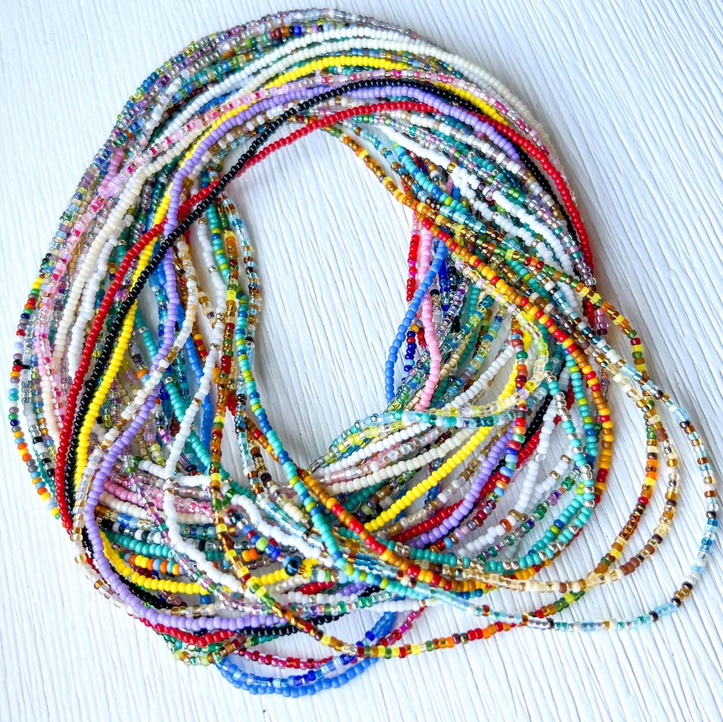 Beaded Beach Necklace – Waterproof Stretch Boho Resort Jewelry - Stones + Paper