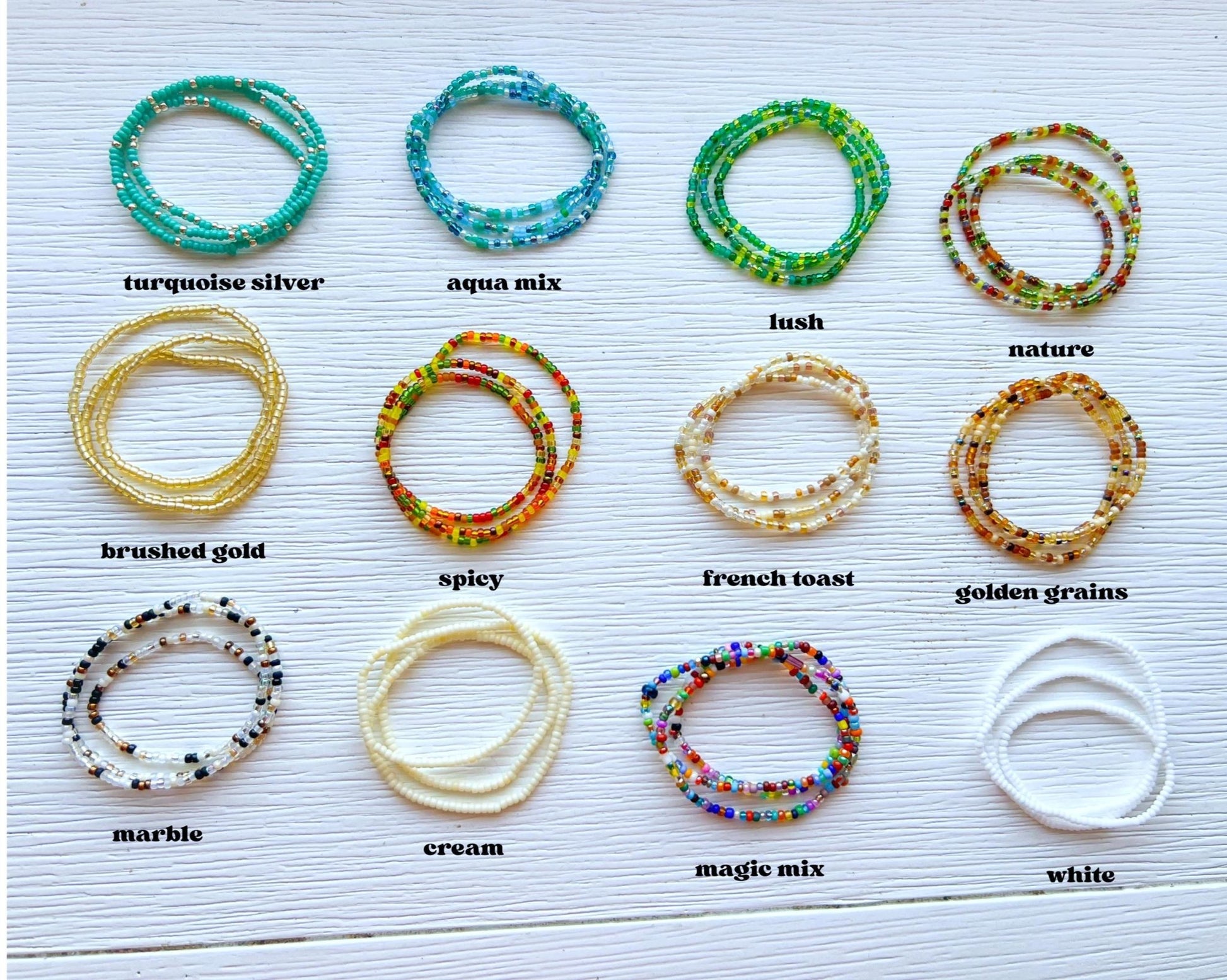 Beaded Beach Necklace – Waterproof Stretch Boho Resort Jewelry - Stones + Paper