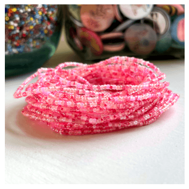 Cherry Blossom Bracelet – Dainty Glass Seed Bead Elastic Stacking Accessory - Stones + Paper