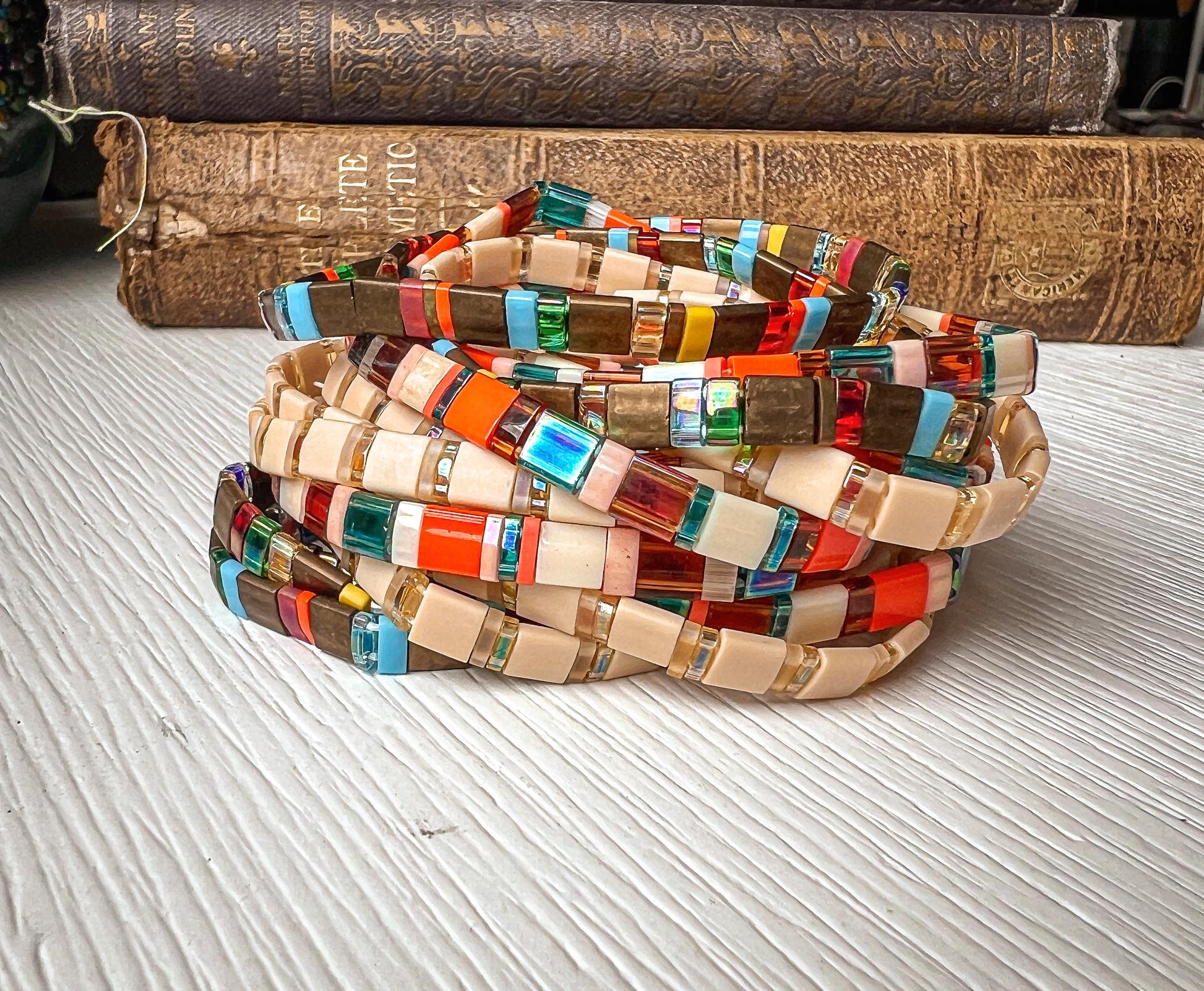 Miyuki Bracelet Adjustable Tile Bead Design Stackable Jewelry Collection Handmade Colorful Beads Pattern Everyday Wear Accessory Birthday Gift For Friends Bridesmaid Gift Idea Bohemian Bracelet Style Comfortable Stretch Design Japanese Tila