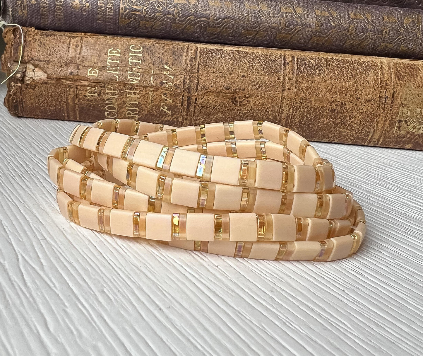 Tile Bead Bracelet – Handmade Adjustable Miyuki Jewelry Gift