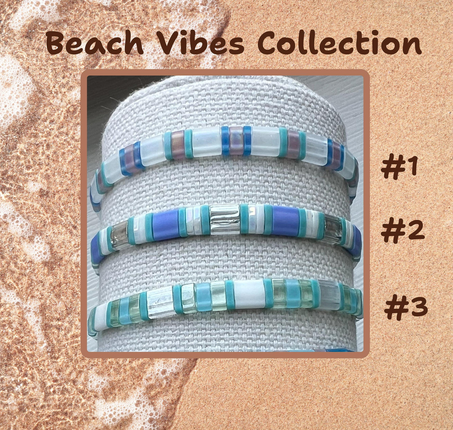 Coastal Inspired Jewelry Handmade Turquoise Bracelet Bohemian Beach Style Tila Bead Geometric Design Stretch Band Adjustable Fit Aqua Glass Beadwork Summer Vacation Accessories Stackable Layering Bracelet Casual Everyday Wear Comfortable