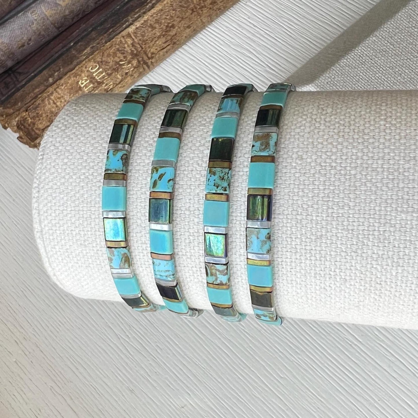 Miyuki Bead Bracelet – Stretch Stackable Japanese Glass Tila Bracelet