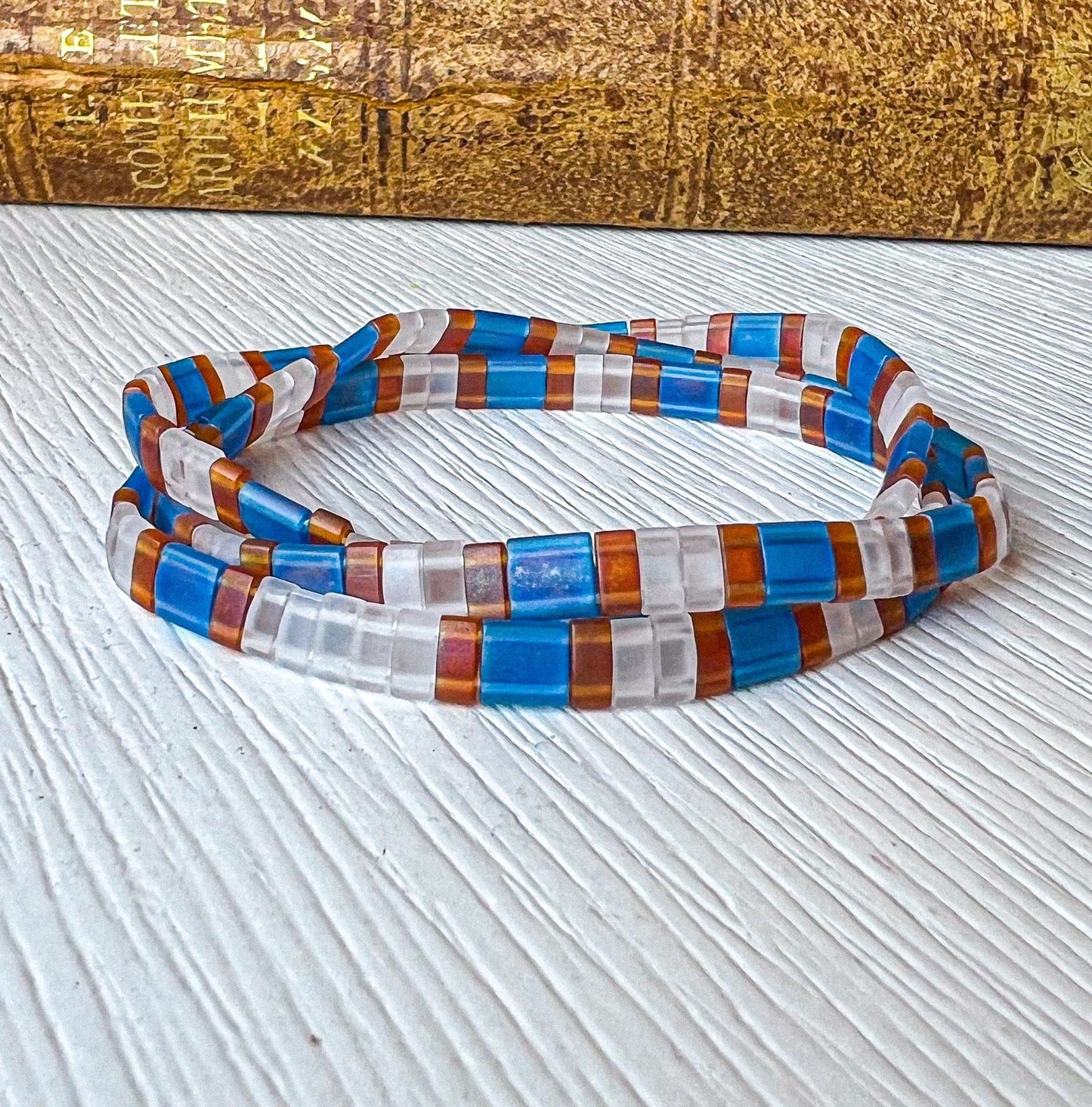 Handmade Bead Bracelet – Colorful Glass Beads in Coastal Wrap Style