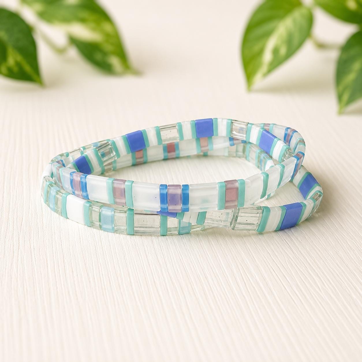 Handmade Bead Bracelet – Colorful Glass Beads in Coastal Wrap Style