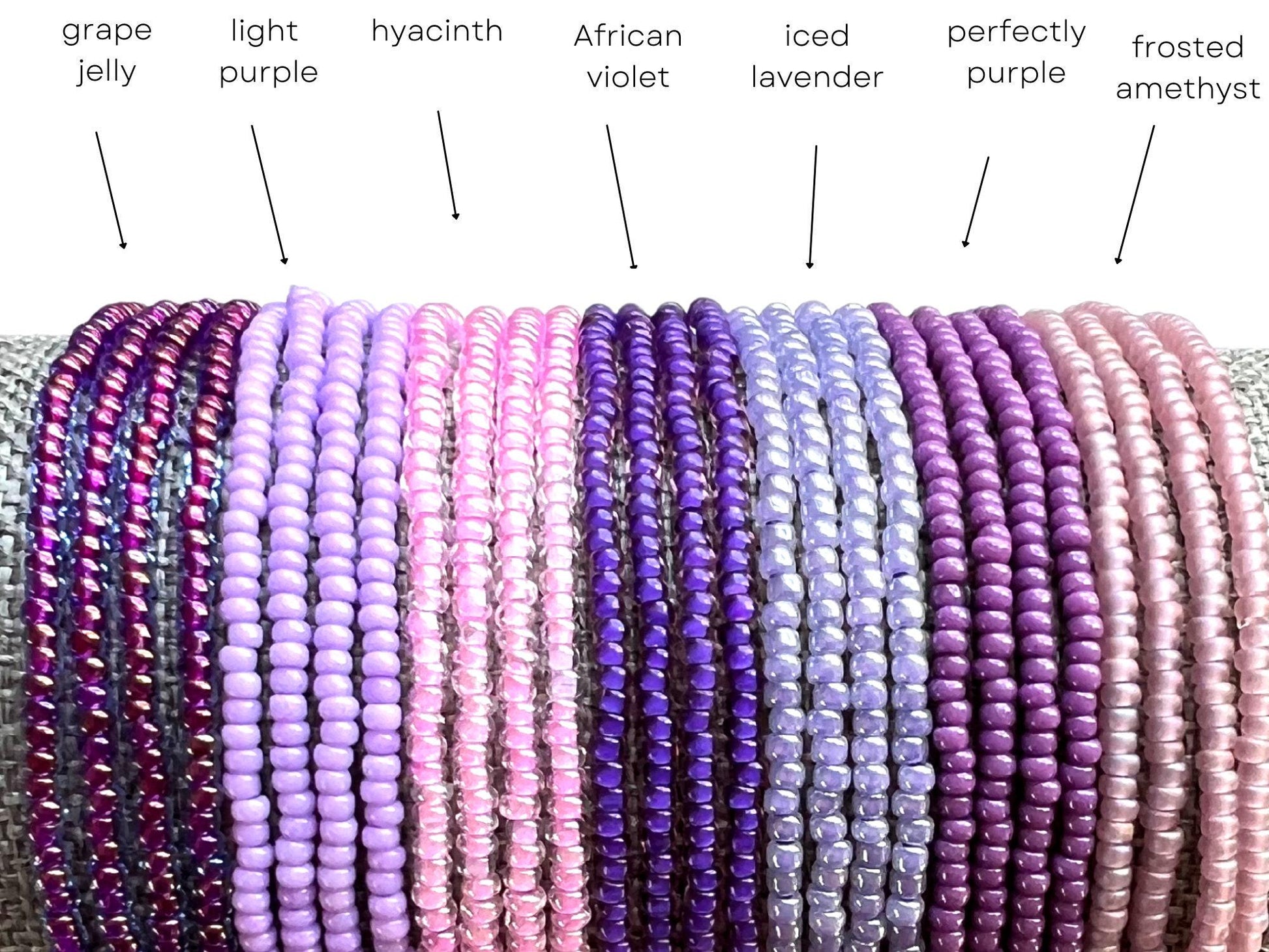 Glass Seed Bead Jewelry Purple Bracelet Handmade Stretch Design Stacking Bracelets Women Everyday Accessory Minimalist Boho Style Friendship Gift Layering Bracelets Collection Comfortable Elastic Fit Tiny Glass Beads Construction Premium