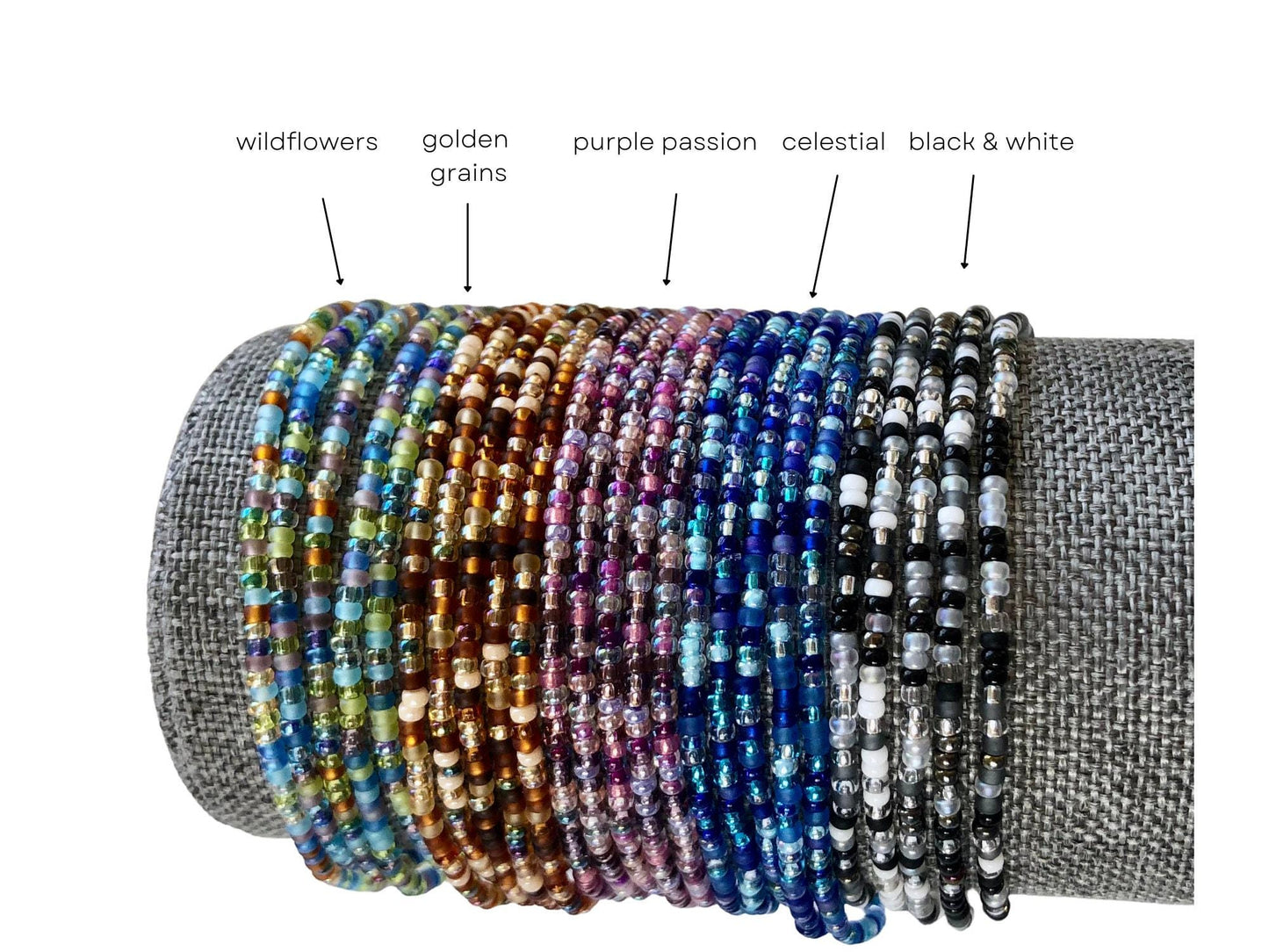 Colorful Seed Bead Stretch Bracelet Handmade Boho Jewelry Stackable Design Tiny Glass Beads Multiple Colors Available Minimalist Layering Accessory Everyday Wear Essential Elastic Band Construction Comfortable All Day Fit Bohemian Fashion