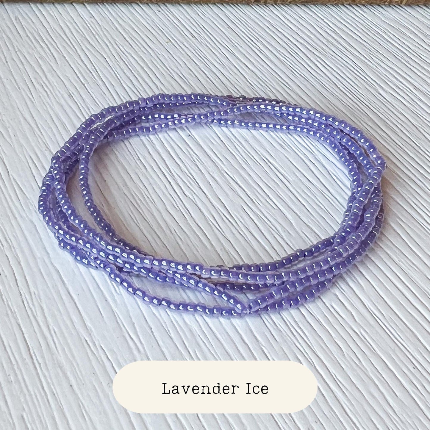 Seed Bead Bracelet – Pink Lavender Elastic Stretch Boho Set