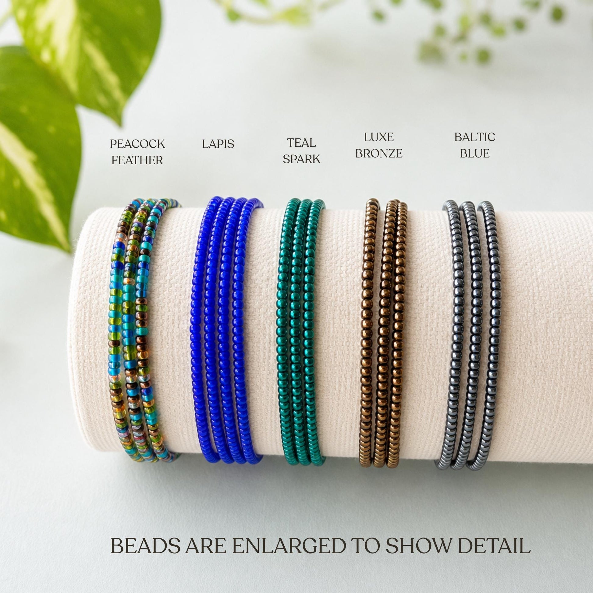 Matching Friend Bracelet Gift Set Glass Seed Bead Jewelry Handmade Friendship Bracelet Collection Multi Strand Wrap Design Bohemian Stacking Bracelet Turquoise Blue Bronze Beaded Jewelry Stretch Fit Boho Layering Accessories Everyday Wear