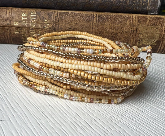 Seed Bead Bracelet – Handmade Boho Wrap for Everyday Layering - Stones + Paper