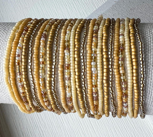Seed Bead Bracelet – Handmade Boho Wrap for Everyday Layering - Stones + Paper