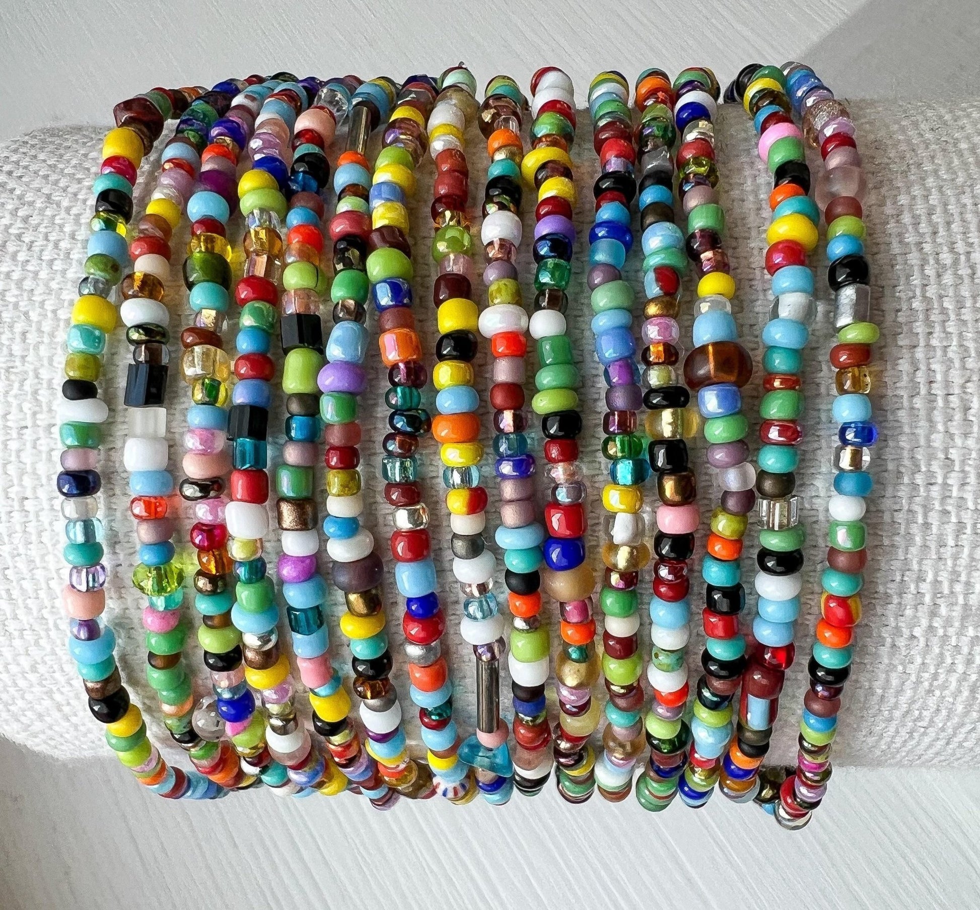 Seed Bead Bracelet – Handmade Colorful Bohemian Birthday Gift - Stones + Paper