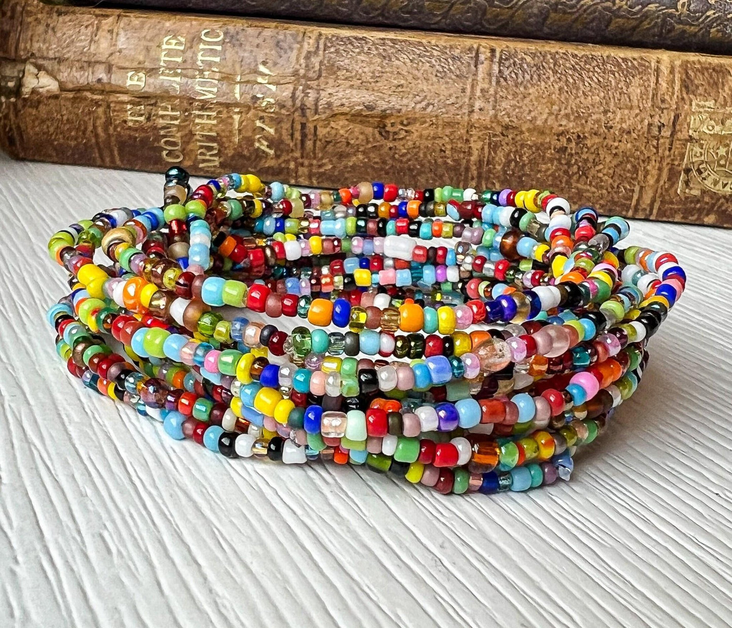 Seed Bead Bracelet – Handmade Colorful Bohemian Birthday Gift - Stones + Paper