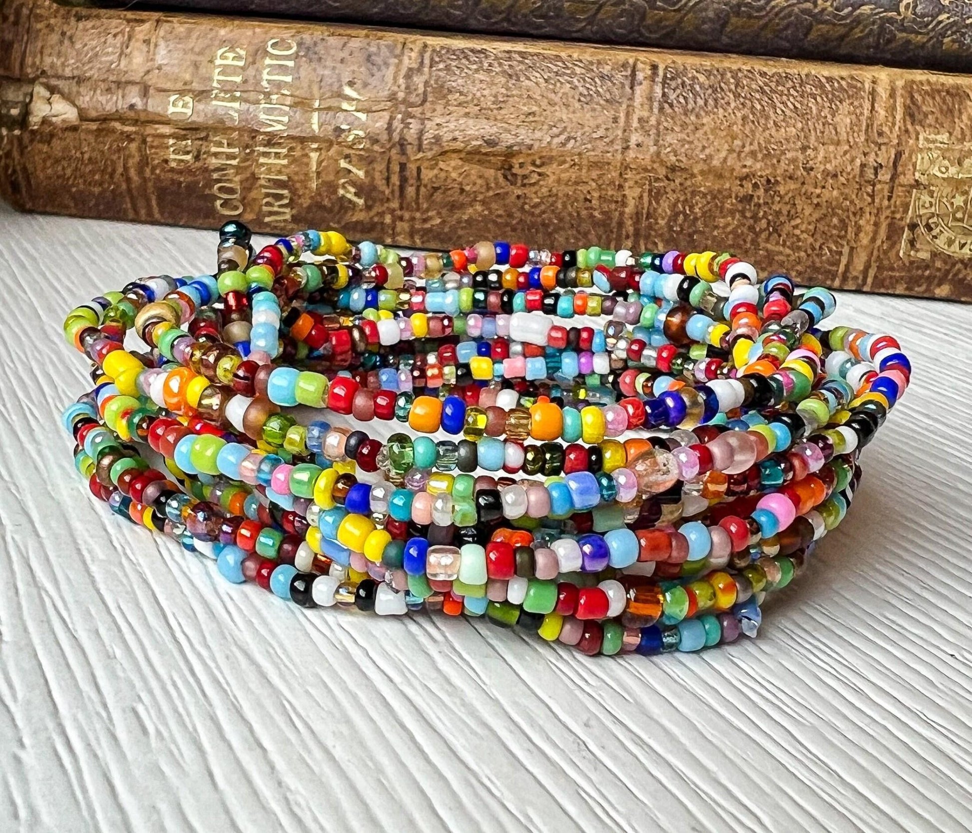 Seed Bead Bracelet – Handmade Colorful Bohemian Birthday Gift - Stones + Paper