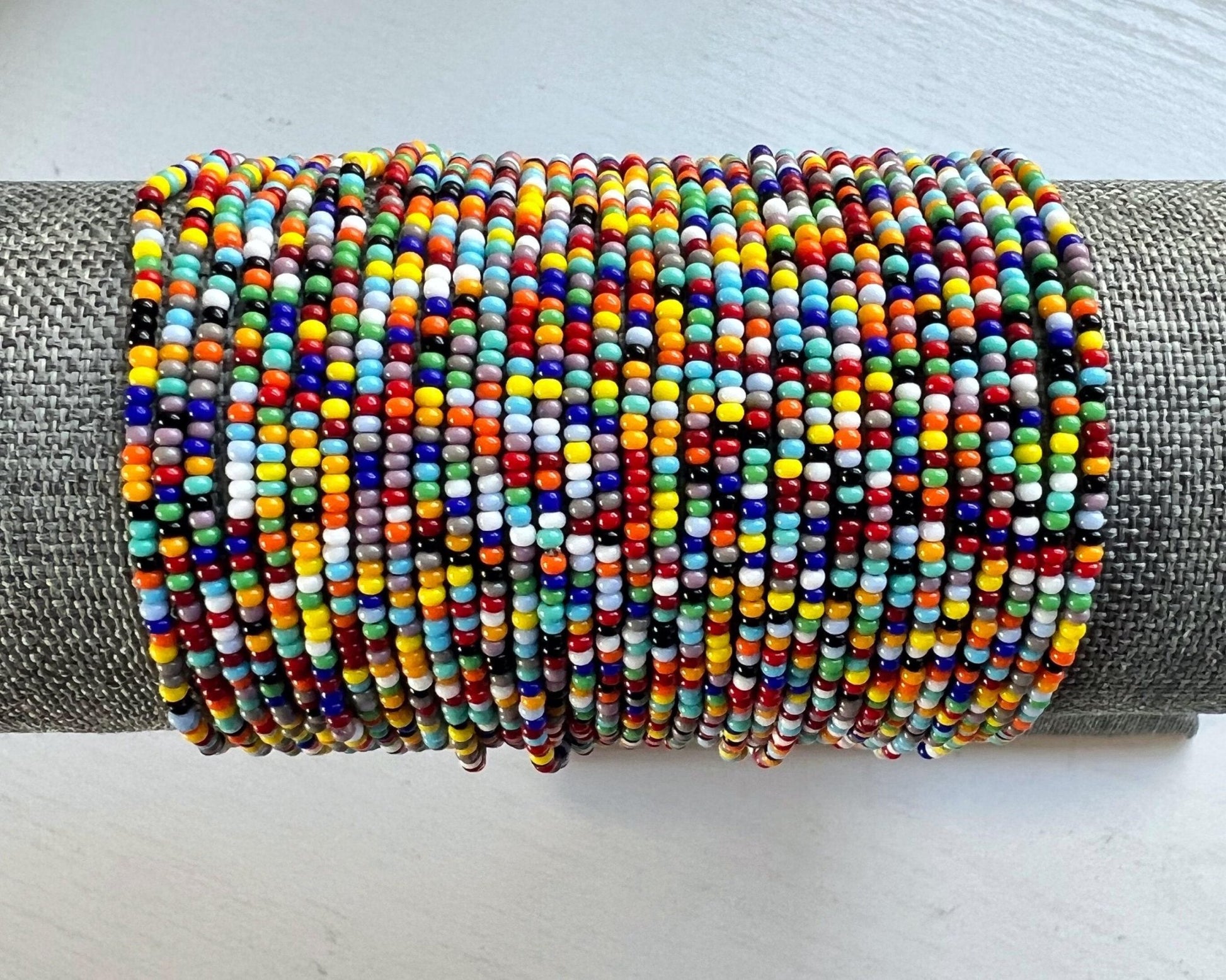 Seed Bead Bracelet Set – Stackable Stretch Boho Festival Jewelry - Stones + Paper