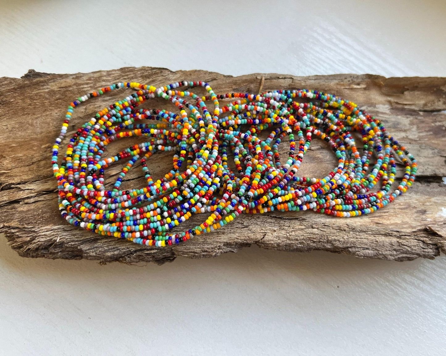 Seed Bead Bracelet Set – Stackable Stretch Boho Festival Jewelry - Stones + Paper