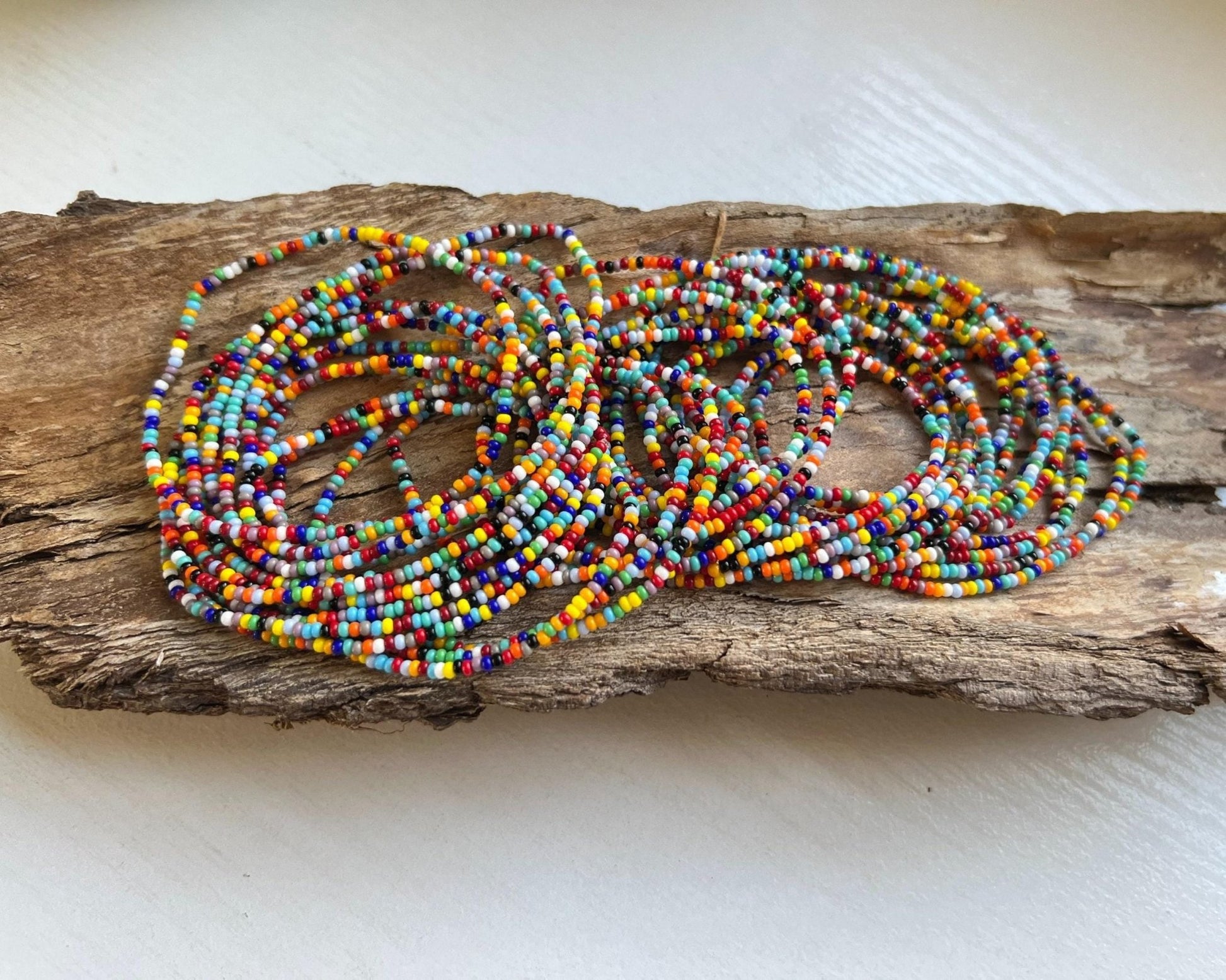 Seed Bead Bracelet Set – Stackable Stretch Boho Festival Jewelry - Stones + Paper