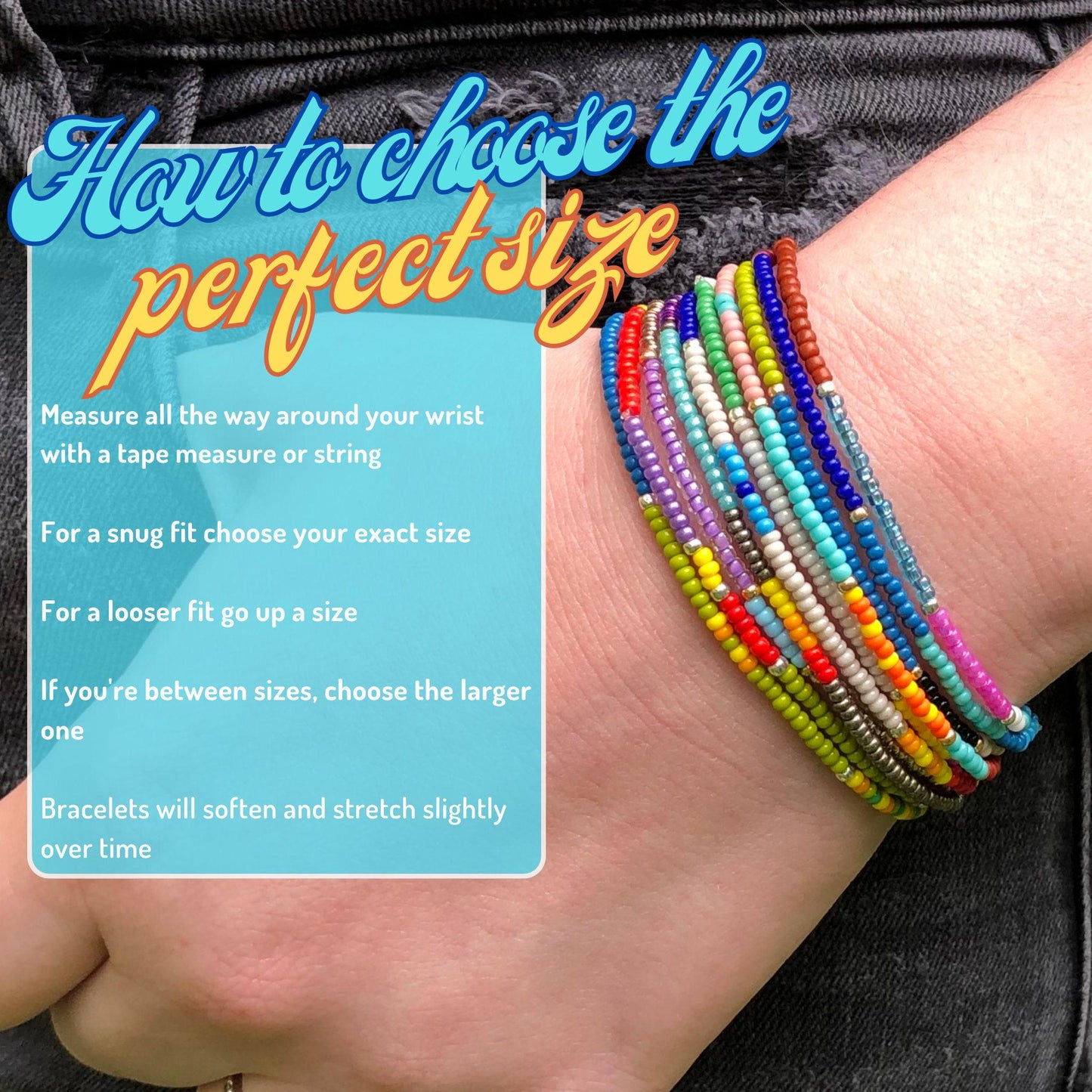 Seed Bead Bracelet Set – Stackable Stretch Boho Festival Jewelry - Stones + Paper