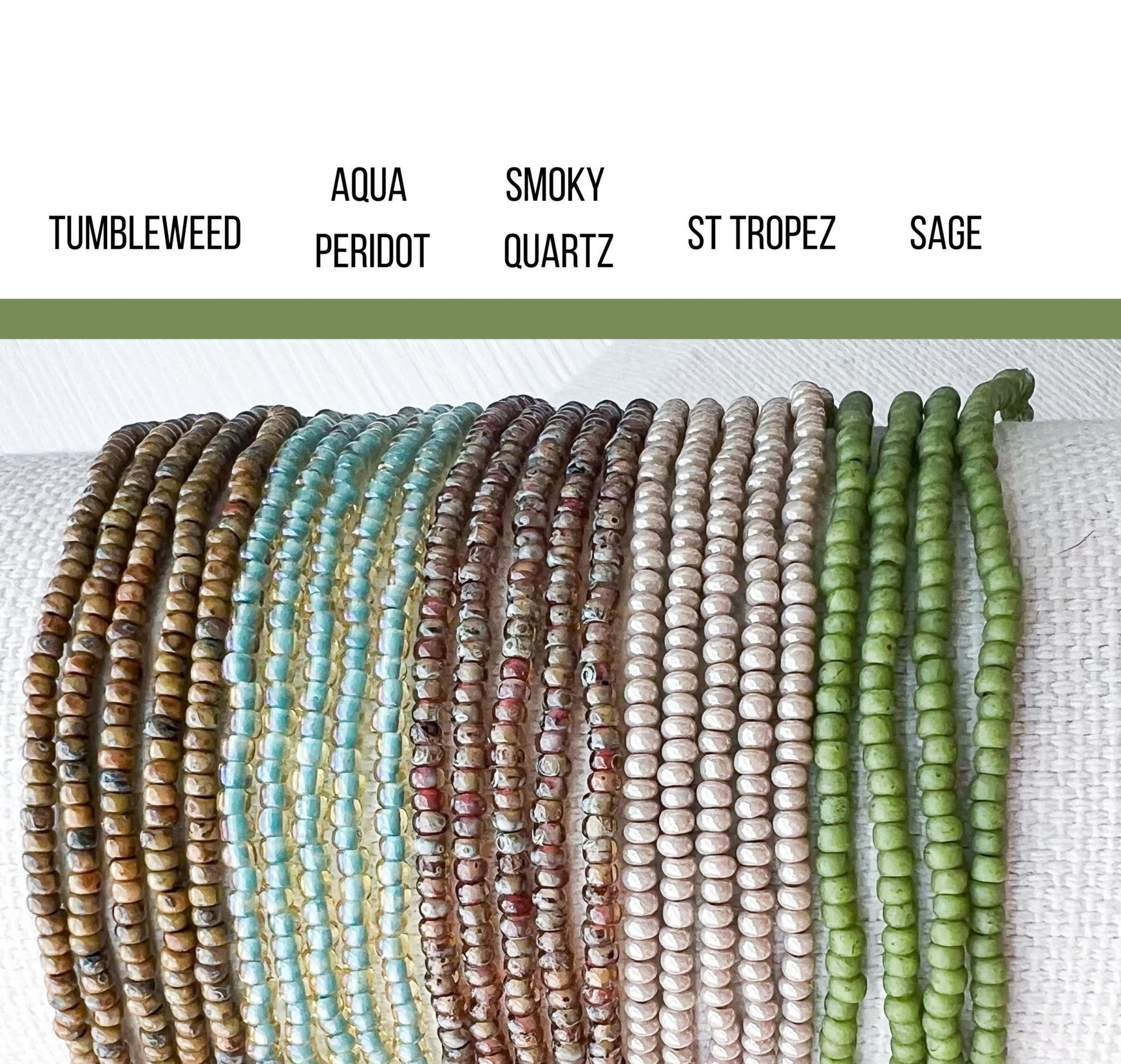 Seed Bead Bracelet – Stackable Friendship Set in Handmade Earth Tones - Stones + Paper