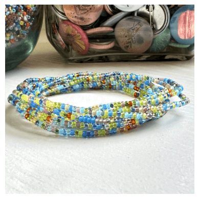 Seed Bead Bracelet – Stretchy Wildflower Design Handmade Glass Boho Jewelry - Stones + Paper