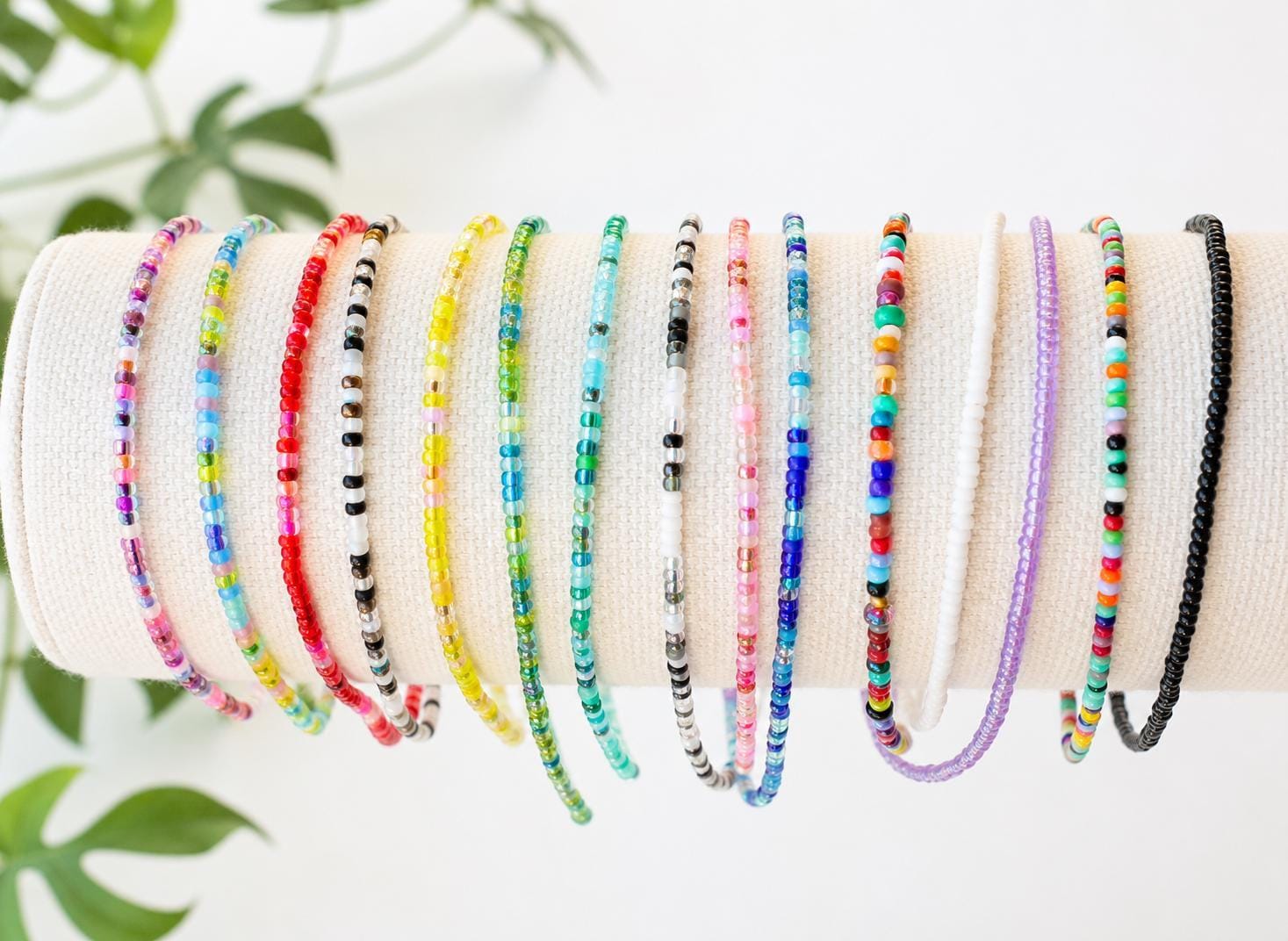 Seed Bead Necklace – Handmade Glass Choker Boho Minimalist Jewelry - Stones + Paper