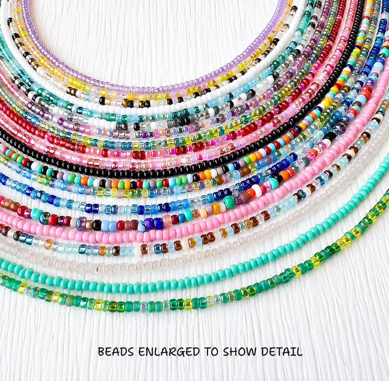 Seed Bead Necklace – Handmade Glass Choker Boho Minimalist Jewelry - Stones + Paper