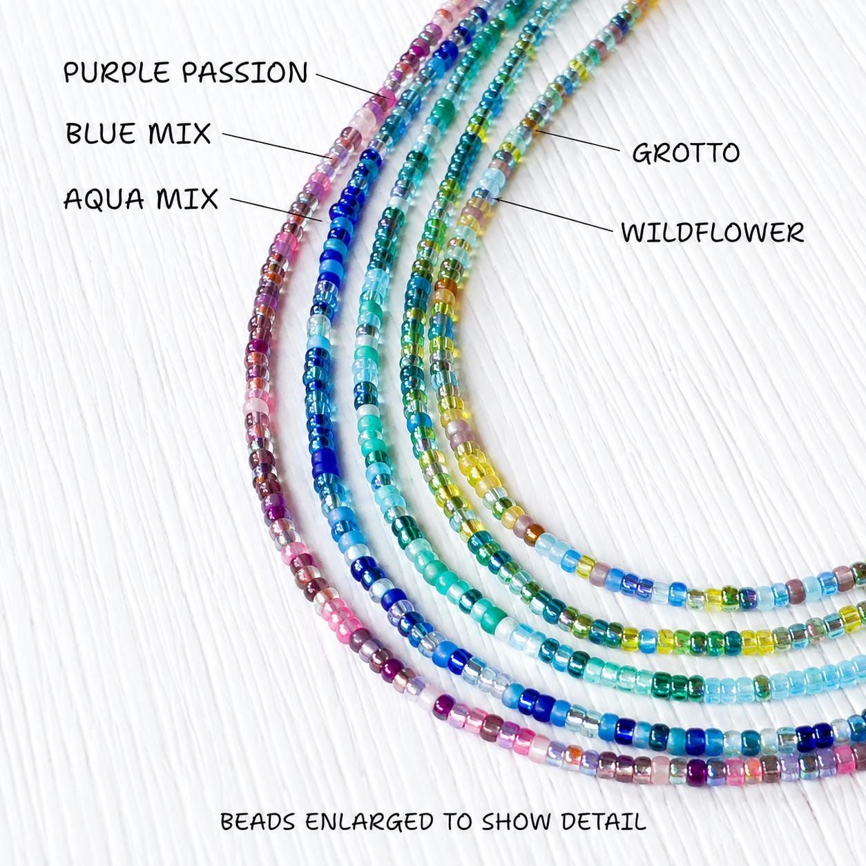 Seed Bead Necklace – Handmade Glass Choker Boho Minimalist Jewelry - Stones + Paper