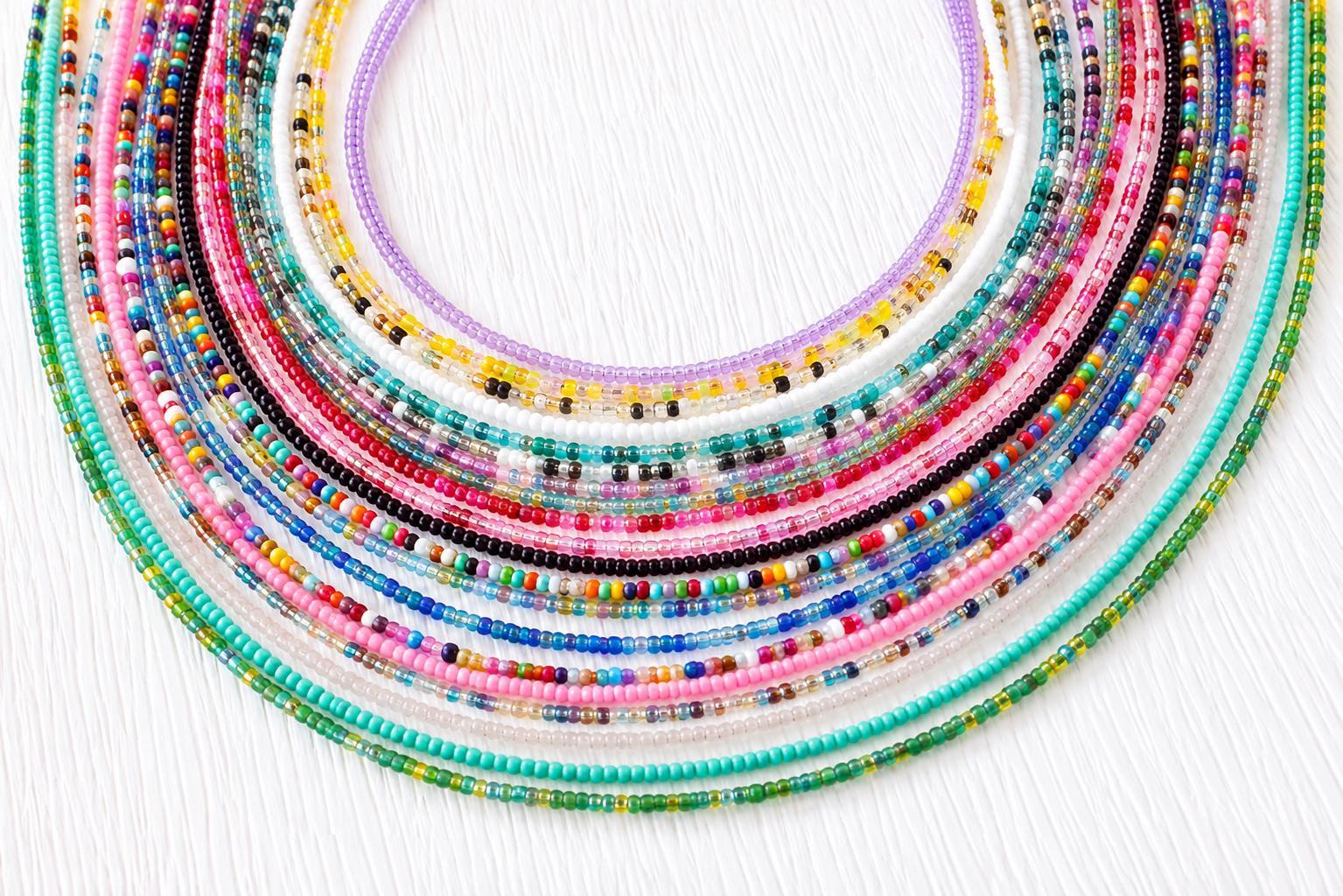 Seed Bead Necklace – Handmade Glass Choker Boho Minimalist Jewelry - Stones + Paper