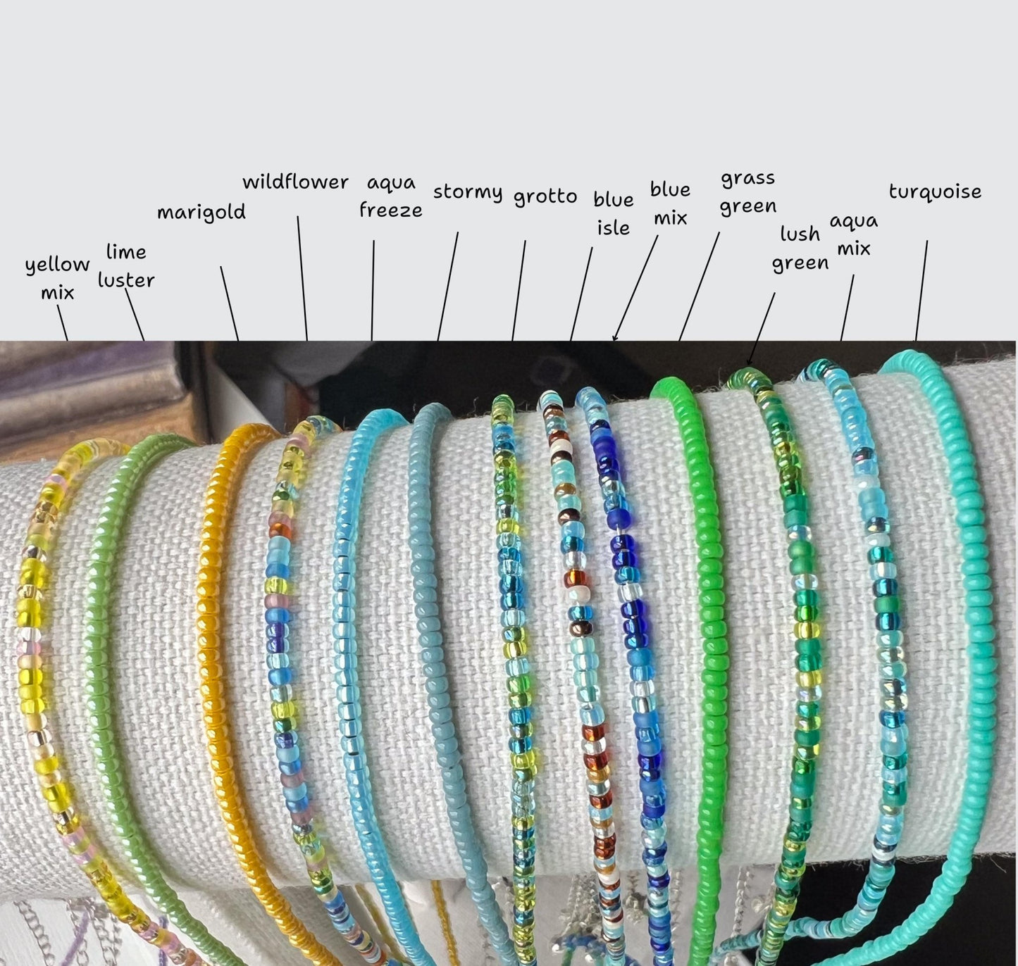 Seed Bead Necklace – Handmade Tiny Glass Beads Delicate Layering - Stones + Paper