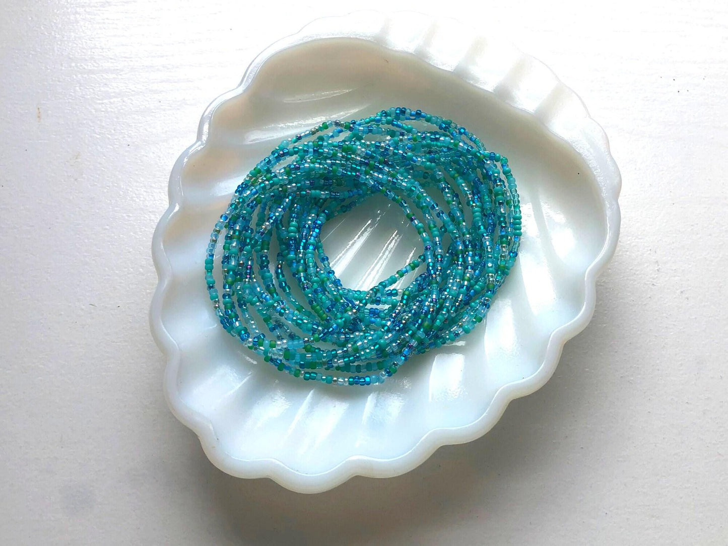 Turquoise Seed Bead Bracelet – Stackable Bohemian Jewelry for Women - Stones + Paper
