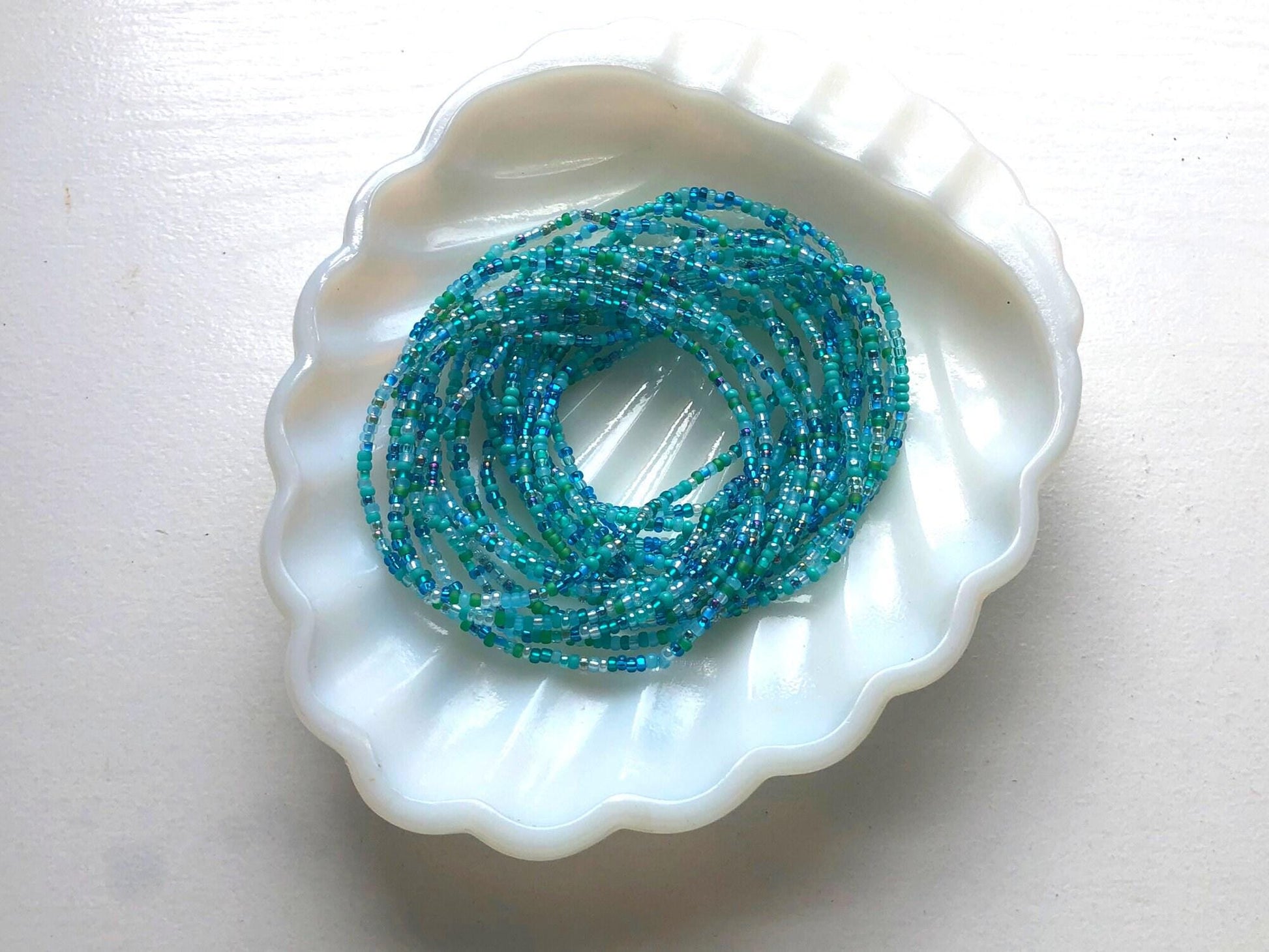 Turquoise Seed Bead Bracelet – Stackable Bohemian Jewelry for Women - Stones + Paper