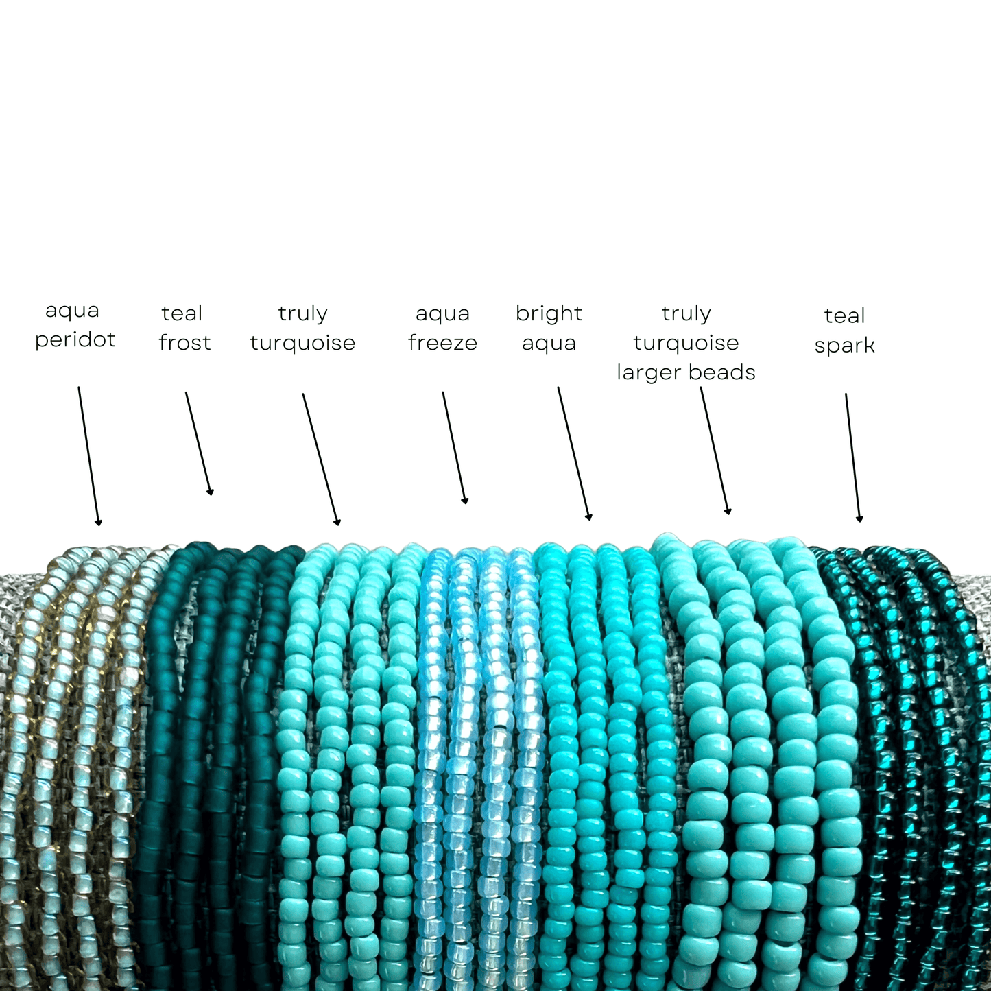 Aqua Collection Seed Bead Stretch Bracelets - Stones + Paper