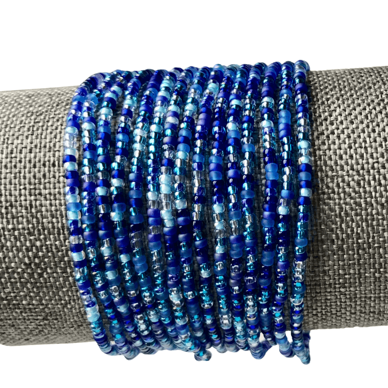 Celestial Blue Seed Bead Bracelets