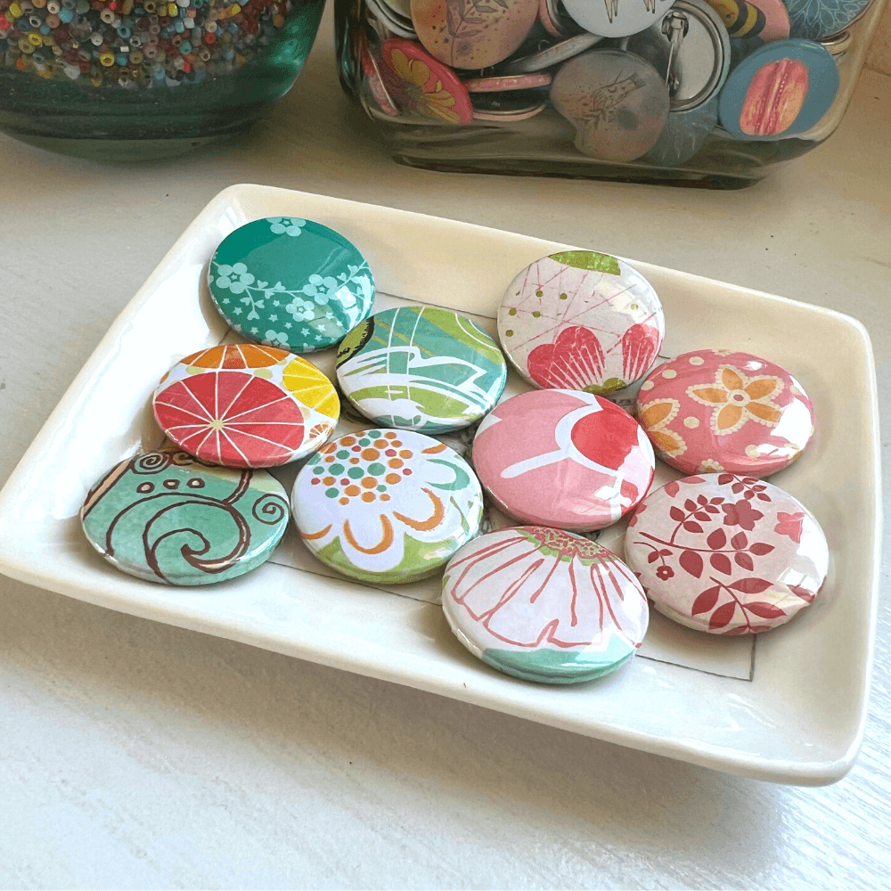 Floral fragments 1-inch magnets - Stones + Paper