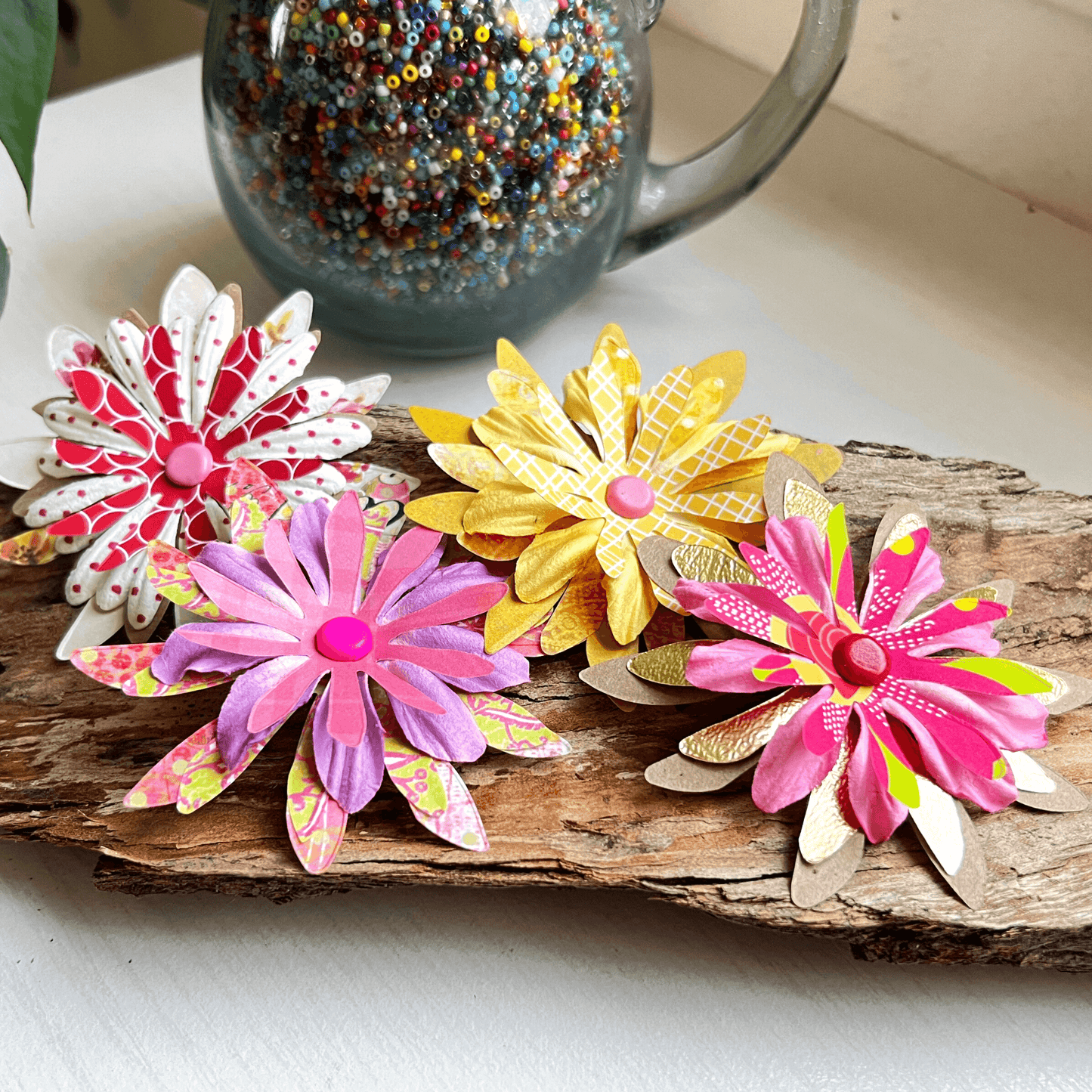 Layered Paper Flowers - Stones + Paper