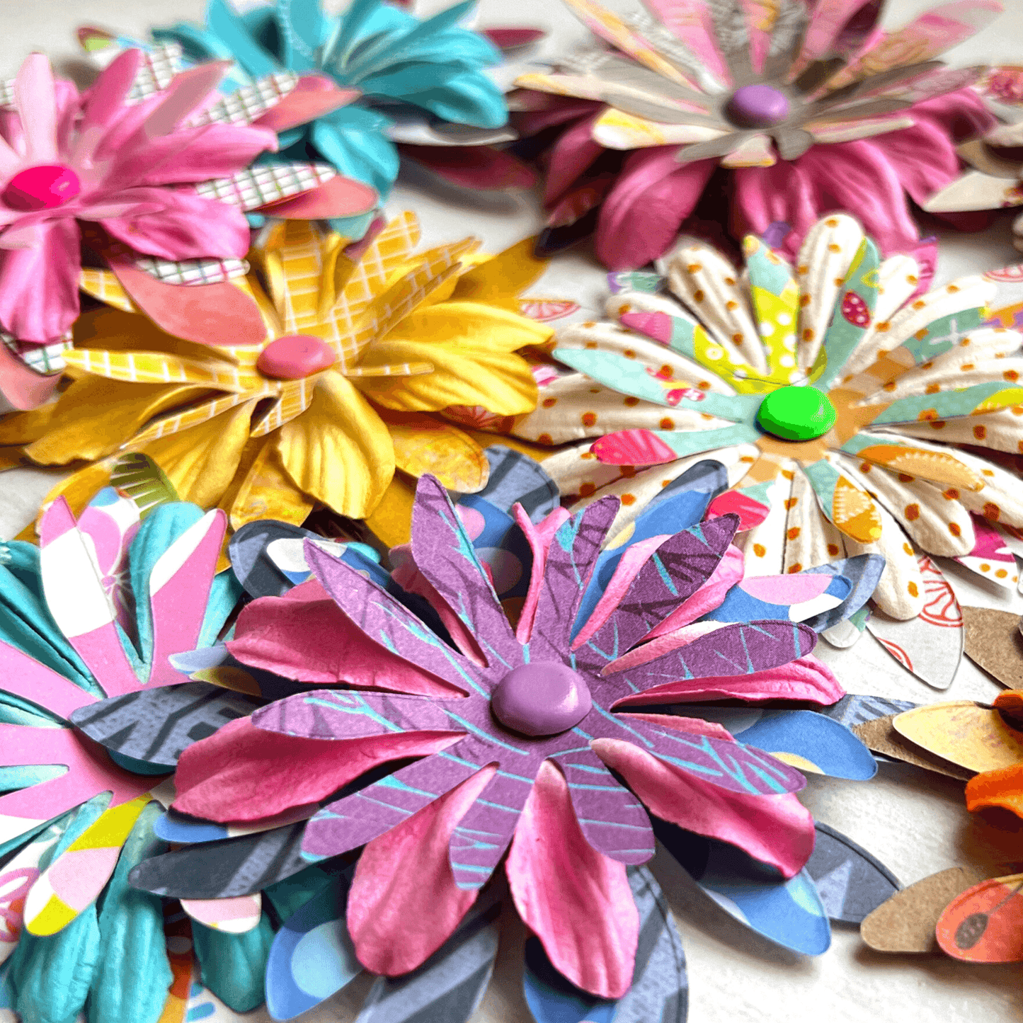 Layered Paper Flowers - Stones + Paper