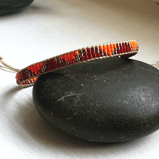 Miyuki Beaded Adjustable Bracelet - Stones + Paper