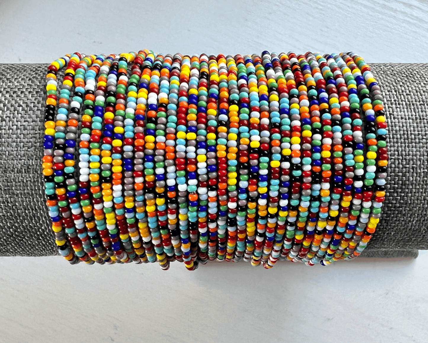 Multi Color Seed Bead Stretch Bracelets - Stones + Paper